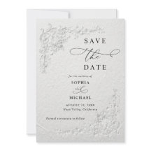 Faux geprägte florale Hochzeit Save the Date