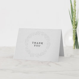 Faux geprägte weiße Rosen Hochzeit Dankeskarte