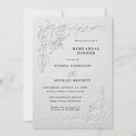 Faux geprägtes florales Probedinner zur Hochzeit Einladung