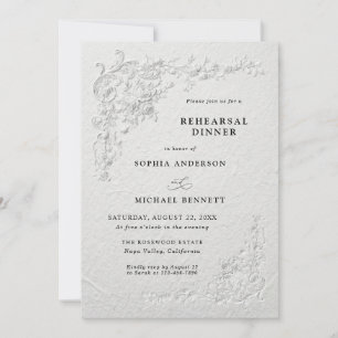 Faux geprägtes florales Probedinner zur Hochzeit Einladung