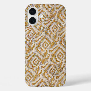 Faux Gewebtes Gold Metallic Gatsby iPhone 16 Plus Hülle