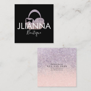 Faux Glitter Boutique Kleidung Schwarz Weiß Quadratische Visitenkarte