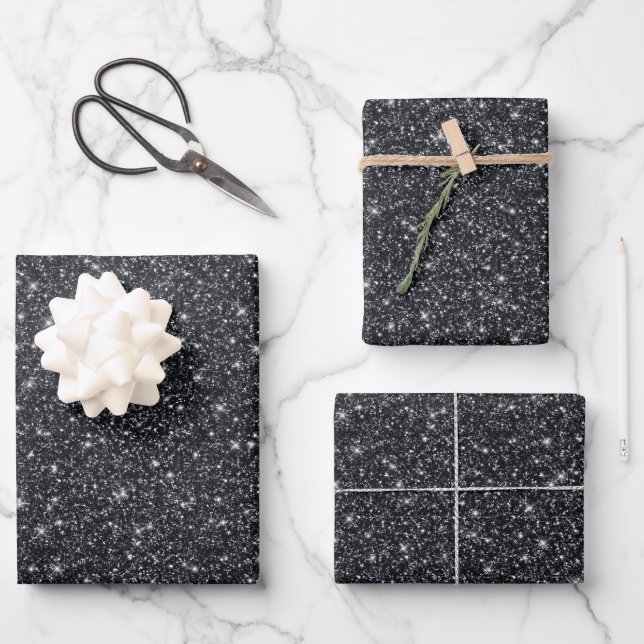 Faux-Glitter-Geschenkpapierbögen Geschenkpapier Set (Vorderseite)