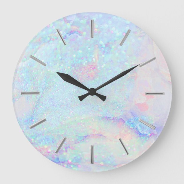 faux glitter marble art  große wanduhr (Vorderseite)