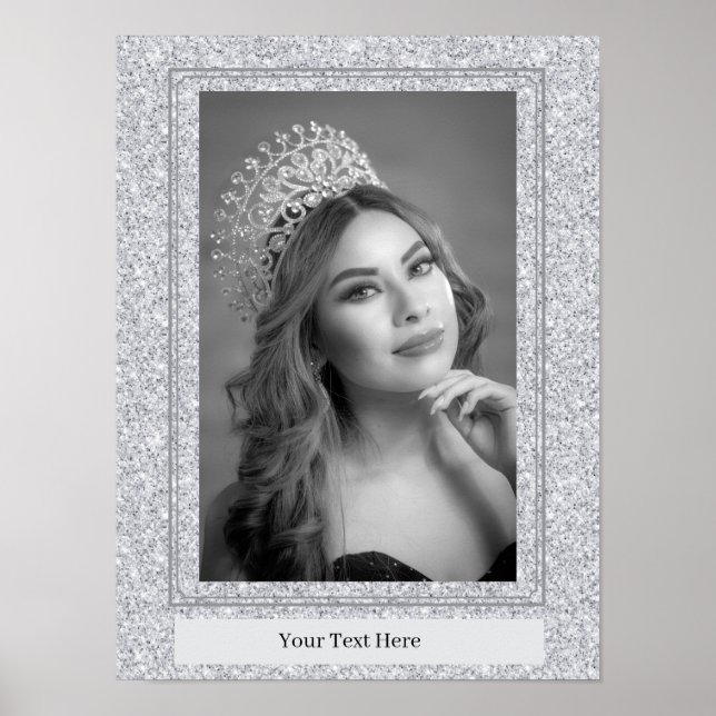 Faux Glitter Personal Portrait Poster (Vorne)