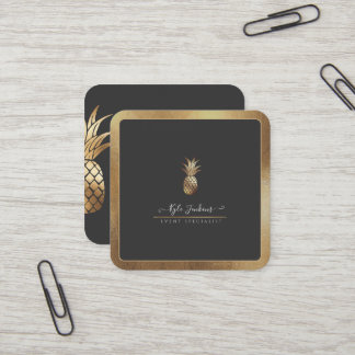 FAUX-GOLD-ANANAS DIY-HINTERGRUND QUADRATISCHE VISITENKARTE