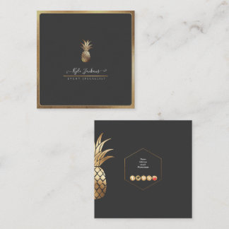 FAUX-GOLD-ANANAS DIY-HINTERGRUND QUADRATISCHE VISITENKARTE