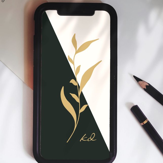 Faux Gold and Green Geometric Abstract Case-Mate iPhone Hülle (Von Creator hochgeladen)