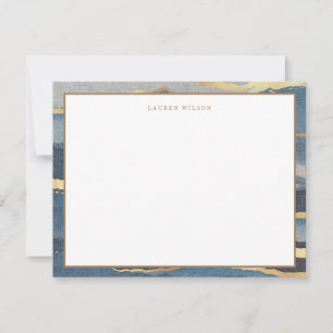 Faux-Gold-Aquarell-Landschaft Mitteilungskarte