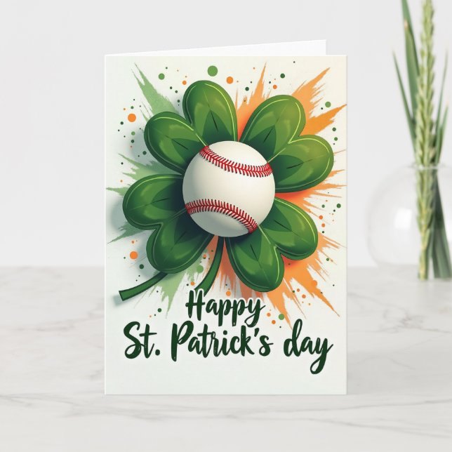 Faux Gold Baseball Luck Card Karte (Vorderseite)