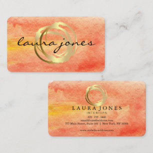 Faux Gold bemalter Kreis Designer Visitenkarte