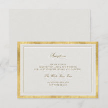 Faux Gold Ecru Rahmen Hochzeitsempfang