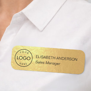 Faux Gold Elegante Geschäftsetikette mit individue Namensschild