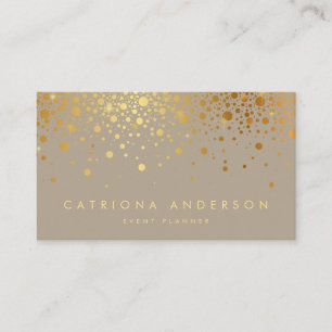 Faux Gold Foil Confetti Dots Modern Business Card Visitenkarte