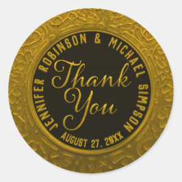 Faux Gold Found Black Danke Runder Aufkleber