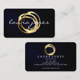 Faux-Gold-gemalter Kreis-Designer Visitenkarte