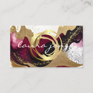 Faux-Gold-gemalter Kreis-Designer Visitenkarte