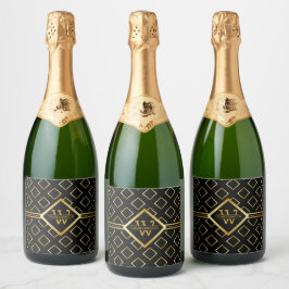 FAUX Gold Geometrisches Muster mit Monogramm auf S