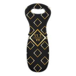FAUX Gold Geometrisches Muster mit Monogramm auf S Weintasche