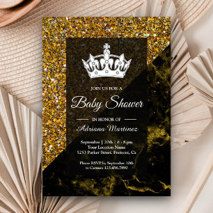 Faux-Gold-Glitzer-Gold-Marmor-Baby-Party Einladung