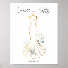 Faux Gold & Greenery Karten & Geschenke Schild
