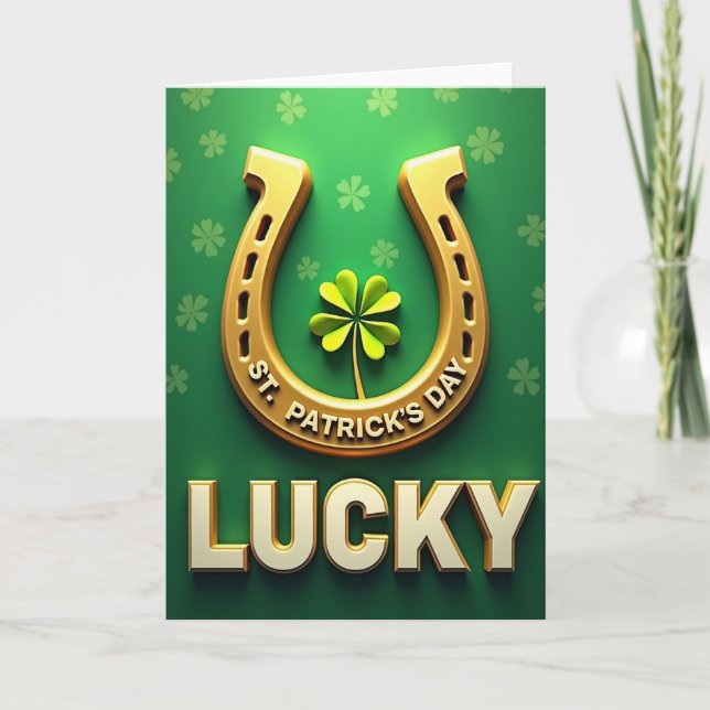 Faux Gold Lucky St Patricks Card Karte (Vorderseite)