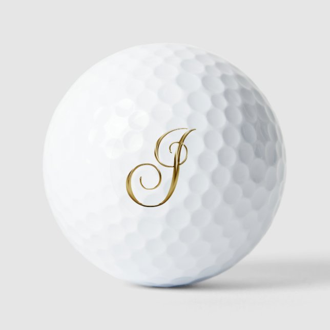 Faux-Gold-Metall-Monogramm I Golfball (Vorderseite)