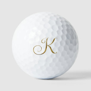 Faux-Gold-Metall-Monogramm K Golfball