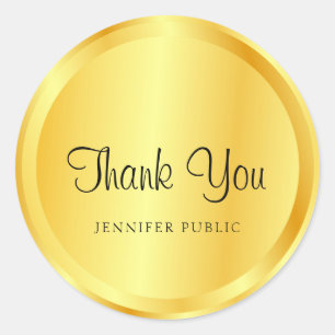 Faux-Gold-Metalloptik-Schrift Trendig Elegant Runder Aufkleber