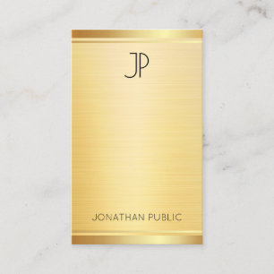 Faux Gold Moderner Eleganter Template Vertikal Visitenkarte