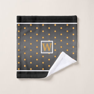 Faux-Gold-Punkte auf grauem Farbverlauf Badhandtuch Set