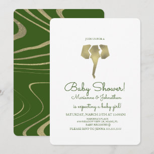 Faux Gold Safari Elefant Baby Shower Einladung