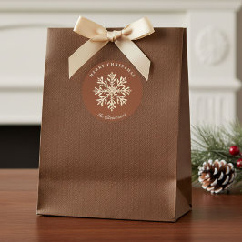 Faux Gold Snowflake Terracotta Custom Holiday Runder Aufkleber