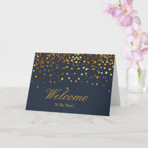 Faux-Goldfolien-Konfetti Elegante Funken Willkomme Karte