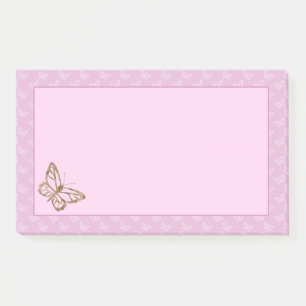 Faux-Goldfolien-Look-Schmetterling auf lila Färbun Post-it Klebezettel