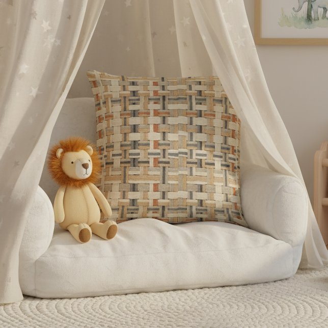 Faux Grasscloth Geometric Weave Pat#3 ID1271 Kissen (Von Creator hochgeladen)