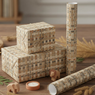 Faux Grasscloth Geometrisches Webmuster Pat#3 ID12 Geschenkpapier