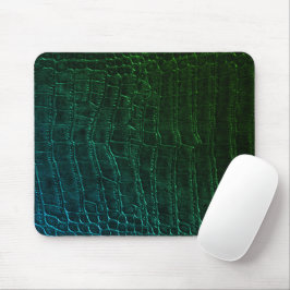 Faux Green Alligator Crocodile Leather Print Mousepad