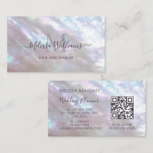 FAUX Holografischer Visagisten-Monogramm Visitenkarte