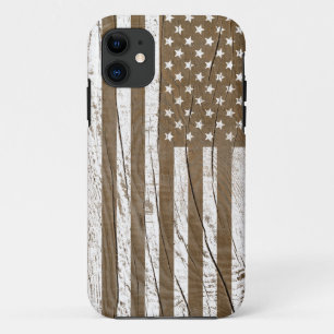 Faux-Holzmaserung-Grunge-Amerikanische-Flagge Case-Mate iPhone Hülle
