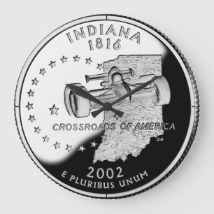 Faux Indiana State Quarter Große Wanduhr