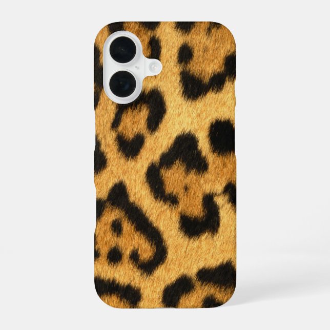 Faux Jaguar Skin iPhone 16 Hülle (Rückseite)