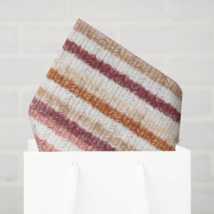 Faux-Knit Rot Pink Weiß Orange Streifen Geburtstag Seidenpapier