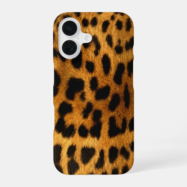 Faux Leopard Skin iPhone 16 Hülle (Rückseite)