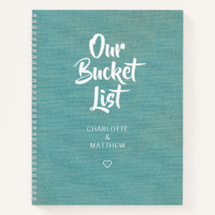 Faux-Linen-Andenken für Paare mit Bucket List Notizbuch
