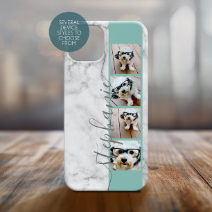 Faux-Marmor-Druck - 4 Fotos handgeschriebene Schri Case-Mate iPhone 14 Hülle