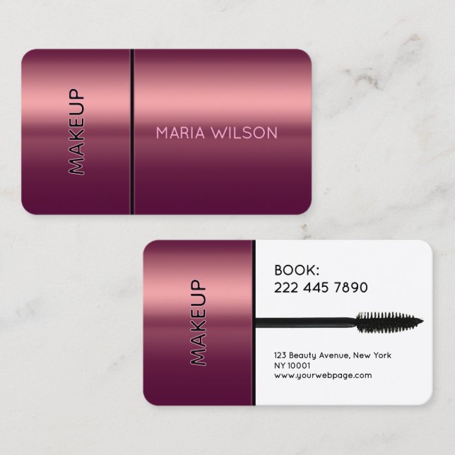 Faux mascara brush makeup Business Card Visitenkarte (Vorne/Hinten)