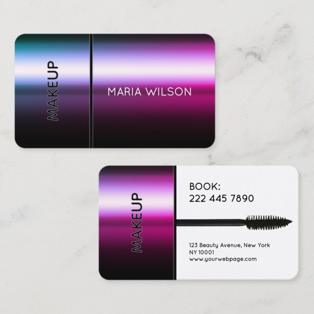 Faux mascara brush makeup Business Card Visitenkarte (Vorne/Hinten)