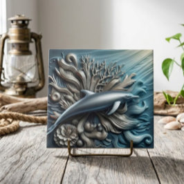 Faux-Metall-Ozeanriff- und Delfin-Dekorative Fliese