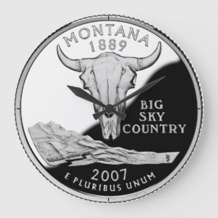 Faux Montana State Quarter Clock Große Wanduhr
